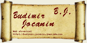 Budimir Jočanin vizit kartica